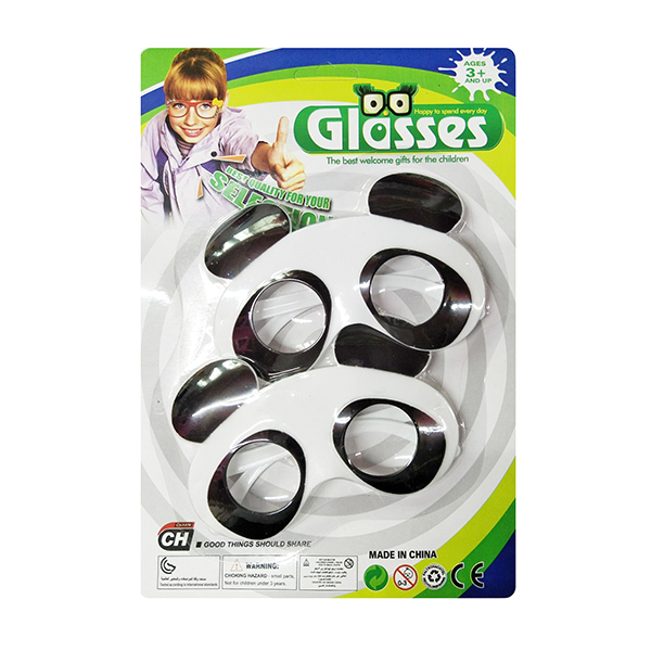 2只熊猫眼镜 塑料