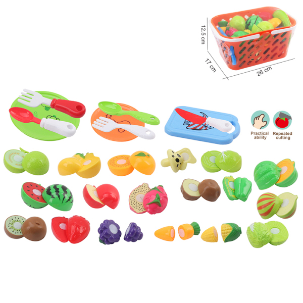 25pcs蔬果切切乐组合 可切 实色 塑料