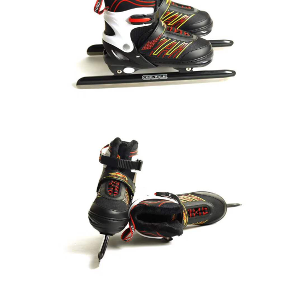 速滑刀全软面可调节速滑冰刀鞋(S号（31-34)