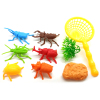 6只PVC实色独角仙天牛甲虫模型网罩玩具套装 塑料