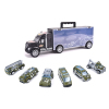 手提货柜拖头车带6只滑行消防车 滑行 喷漆 塑料