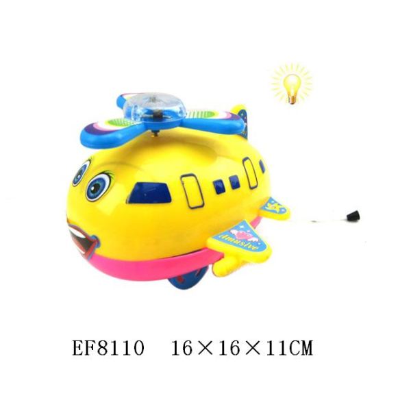 卡通飞机带铃 拉线 卡通 直升机 灯光 带陀螺仪 塑料