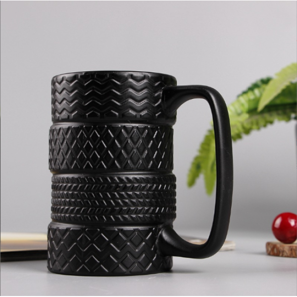 创意轮胎陶瓷马克杯【450ml】 黑色 401-500ml 单色清装 陶瓷