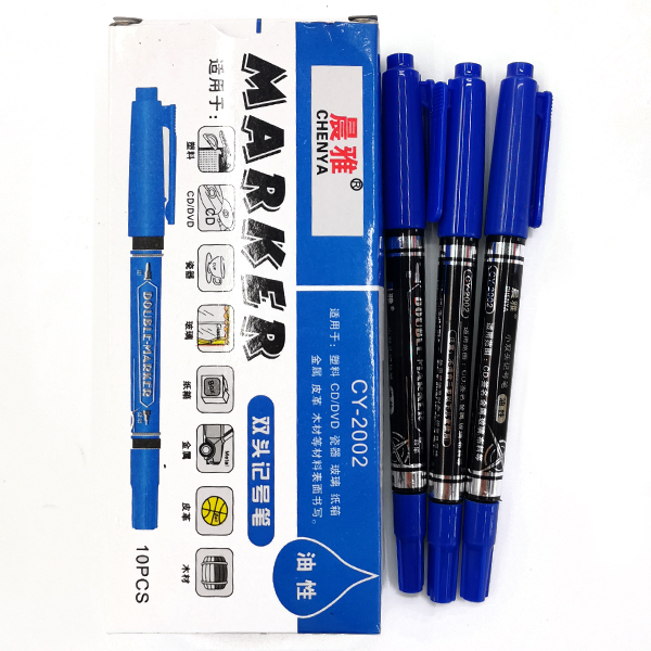 10PCS 14CM 蓝色油性双头记号笔 塑料