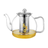 电磁炉玻璃茶壶带滤网和盖子（含导磁片）【1200ml】 单色清装 玻璃