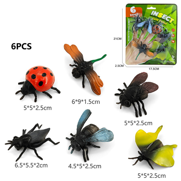 6(pcs)手指昆虫 塑料