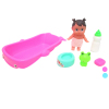小娃娃带婴儿浴盆,奶瓶,青蛙肥皂,坐便器粉红,粉蓝2色 塑料