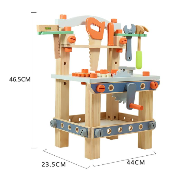 儿童木制玩具工具台【44*23.5*46.5CM】 单色清装 木质