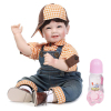 55厘米重生娃娃高仿真婴儿娃娃带奶瓶,磁性奶嘴,尿布,出生卡,布鞋（假发套） 21寸 布绒