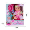 Blow-up body fixed-eye doll with potty, tableware, bottles, keys