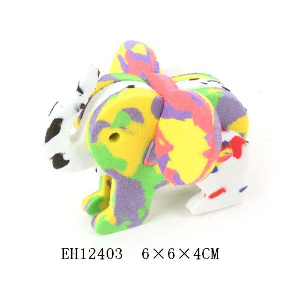 EVA迷彩小象拼图4色 塑料