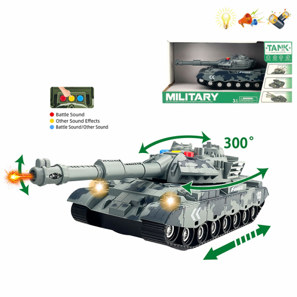 军事坦克装甲车 惯性 1:16 灯光 声音 不分语种IC 包电 喷漆 塑料