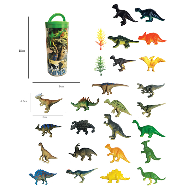 24pcs恐龙动物B套装 塑料