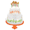 白色生日大蛋糕铝膜气球 单色清装 塑料