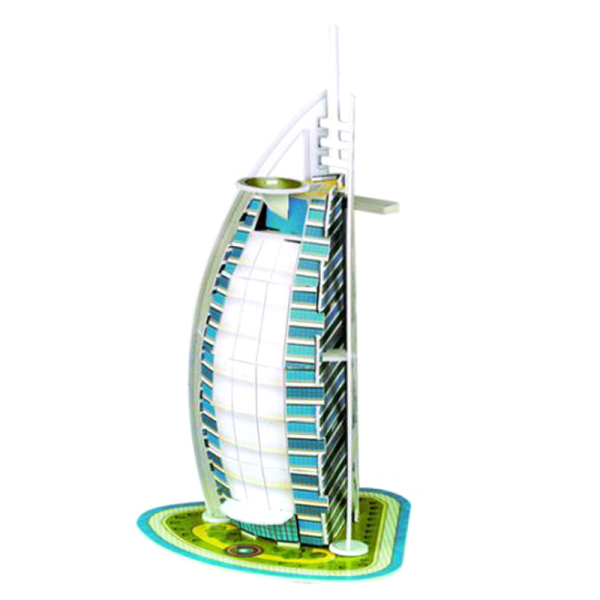17pcs3D迪拜酒店拼图 建筑物 塑料