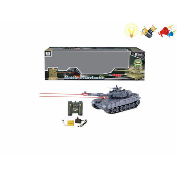 俄罗斯T90坦克碉堡带充电器 遥控 对战 灯光 声音 不分语种IC 包电 塑料