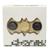增强钢轴木纹黑版防锈蝙蝠指尖陀螺 塑料