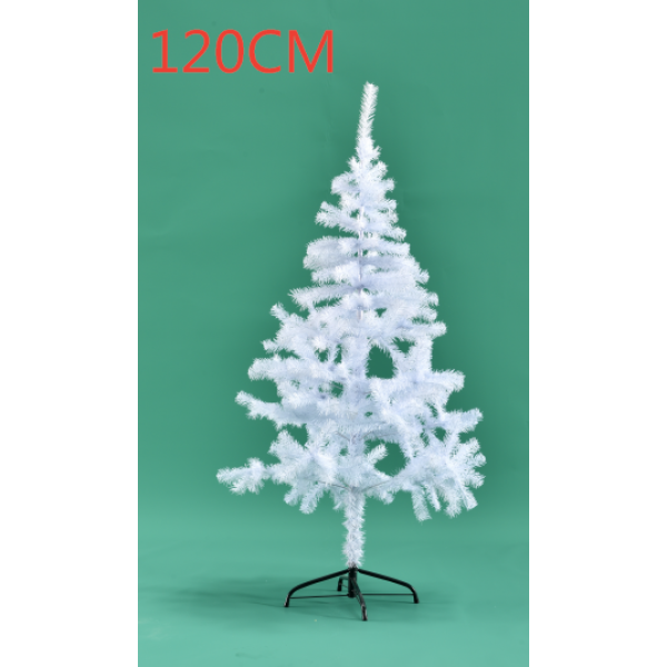 120CM260头白色铁角圣诞铁脚树 塑料