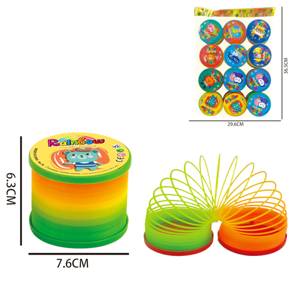 12(pcs)带盖春天色彩虹圈 圆形 5-10CM 塑料