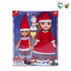 2款2只3D眼空身圣诞女孩肥童娃娃带雪宝,气球 9寸 6寸 音乐 英文IC 包电 搪胶