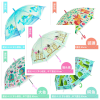 19寸儿童卡通自开直杆透明雨伞 混色 塑料