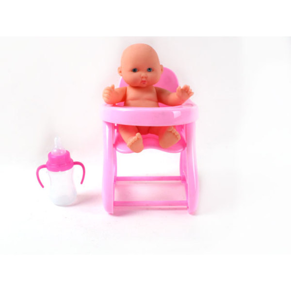 3款表情娃娃带餐椅,奶瓶 塑料