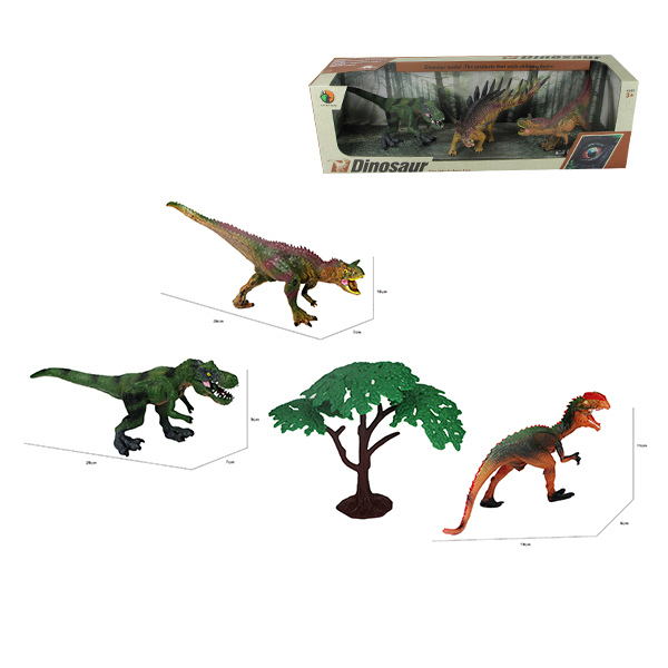 3只装3款恐龙带树(恐龙颜色随机) 塑料
