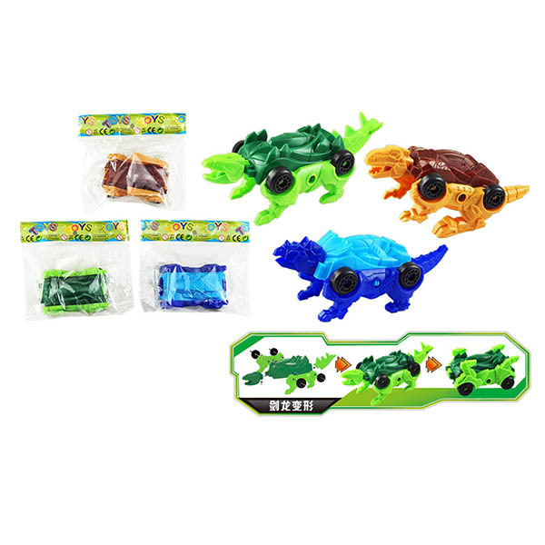 3款变形恐龙车 塑料