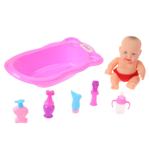 8寸空身娃娃带浴池,奶瓶,浴室套 塑料