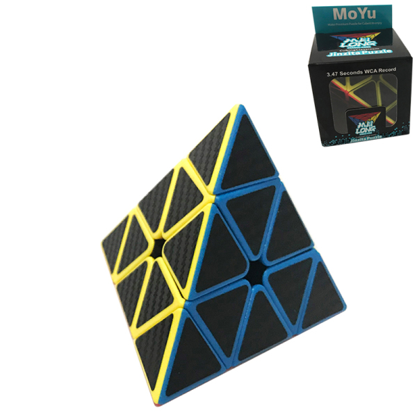 碳纤维彩色魅龙金字塔魔方配说明书 三角形 3阶 塑料