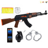 AK枪带10pcsEVA软弹,手雷,手铐,警徽,警证 软弹 冲锋枪 灯光 声音 不分语种IC 包电 实色 塑料