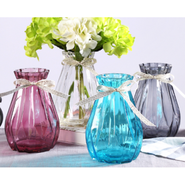 新诺单色玻璃花瓶【17.8*7.8*11.2CM】 单色清装 玻璃