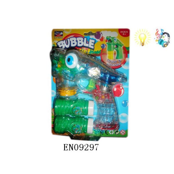 自动鳄鱼泡泡枪配2瓶泡泡水 电动 灯光 音乐 塑料