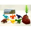 2款4公分PVC软胶恐龙动物配化石玩具套装 混装 塑料