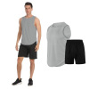 运动跑步拳击运动速干透气宽松背心套装 100%聚酯纤维 男人 M-XXL 无袖