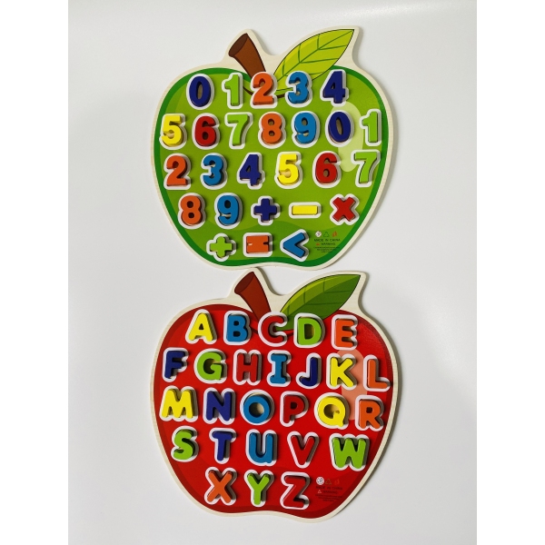 苹果数字字母(材质木质)