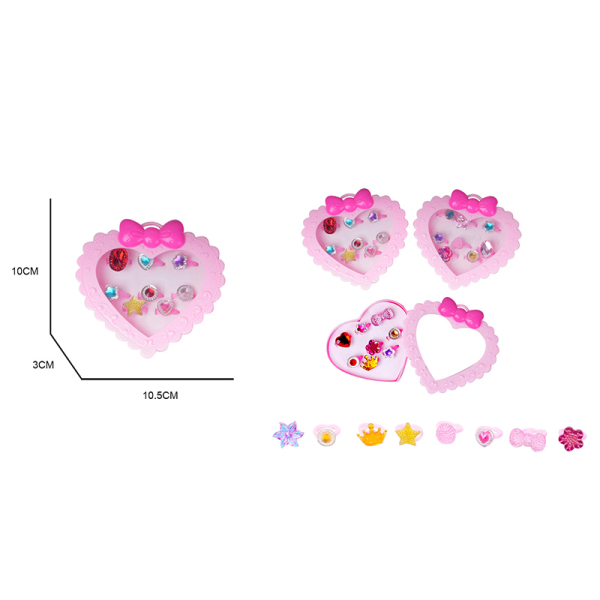 儿童卡通公主小仙女戒指萌趣变装饰品玩具(造型随机) 塑料