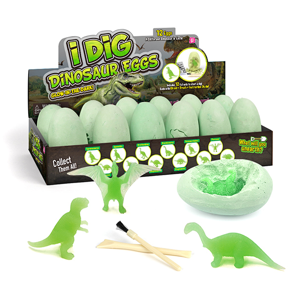 12PCS 恐龙蛋挖掘套装 塑料