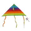 65公分三角形彩条风筝配30米线  布绒