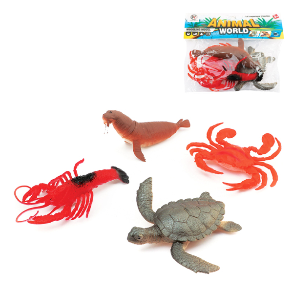 4只装海洋动物套  塑料
