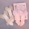 新生儿蝴蝶结发带+袜子套装（盒子要自己装） 新生儿（1岁以内） 均码 套装 5%氨纶 70%棉 25%聚酯纤维