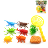 6只PVC实色独角仙天牛甲虫模型网罩玩具套装 塑料