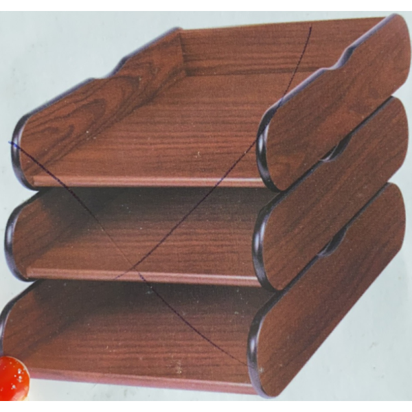 三层活动木头文件盘 单色清装 木质