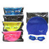 游泳眼镜+泳帽 多色 塑料