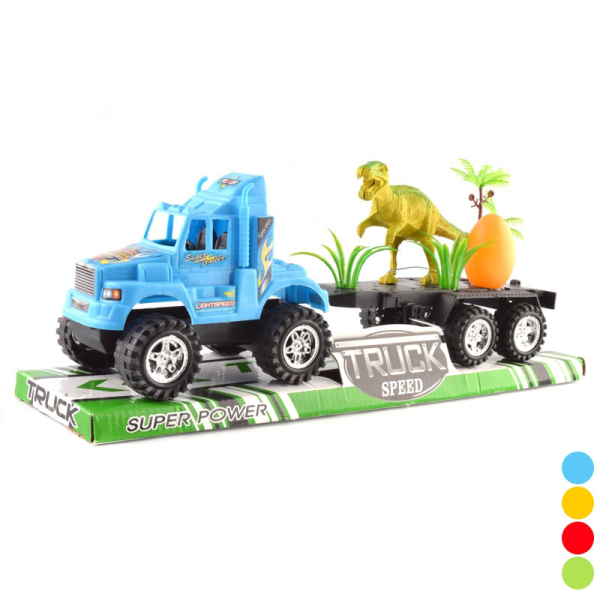 拖头车带恐龙,恐龙蛋,树 惯性 黑轮 塑料
