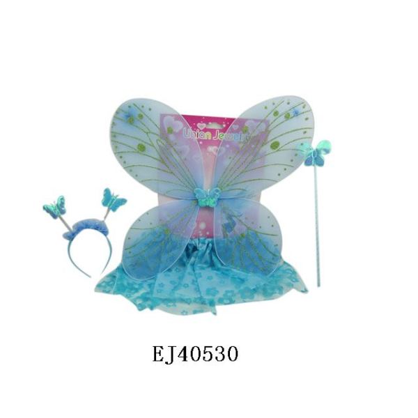 蝴蝶翅膀+蝴蝶棒+发夹+裙子 布绒