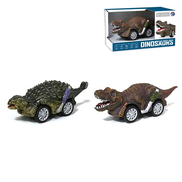 2款双惯性恐龙车 惯性 黑轮 塑料