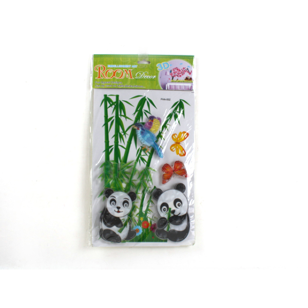 小号3D熊猫竹子贴纸 纸质