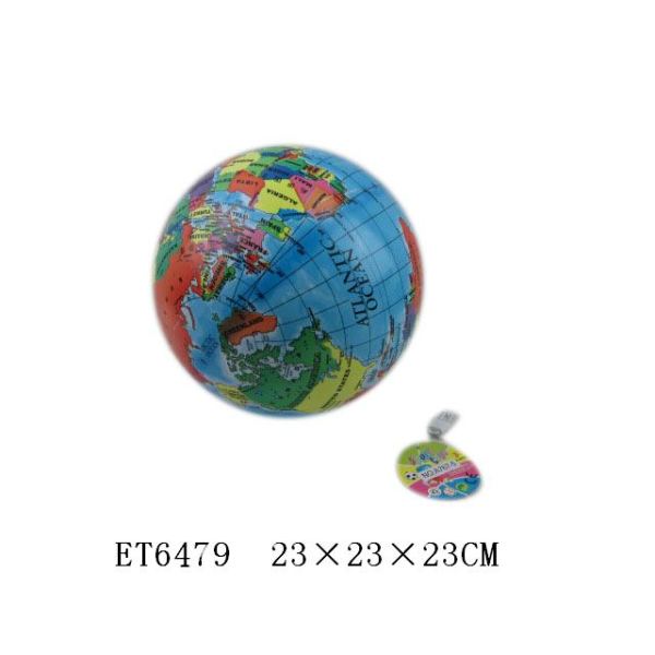 9寸地球彩印球 塑料