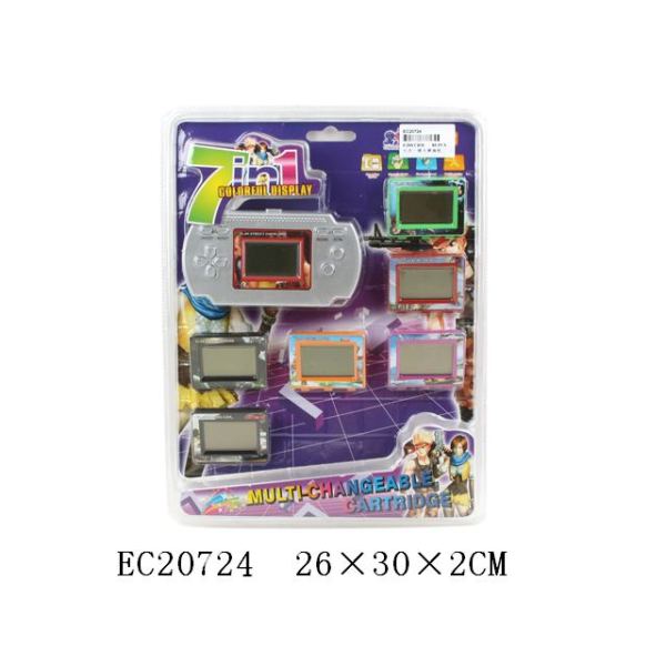 七合一插卡游戏机 掌上型 LCD 不分语种IC 塑料
